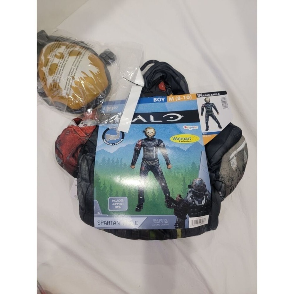 Boys Halo Spartan Emile Light Up Costume Medium 8-10 New Cosplay Jumpsuit